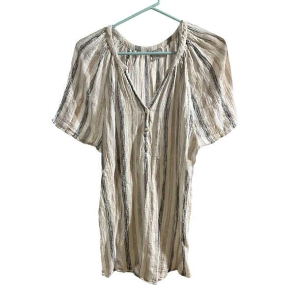 Heroes dreamer plus size Striped V-Neck Top - Picture 1 of 5